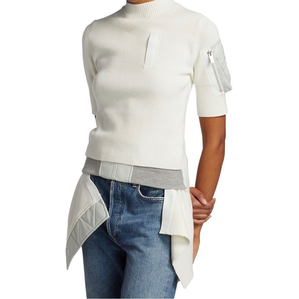 Sacai Layered Asymmetric Pullover Top size 2